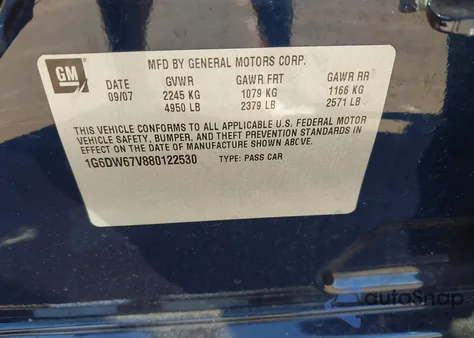 2008 Cadillac Sts V6 from USA, damaged, VIN 1G6DW67V880122530